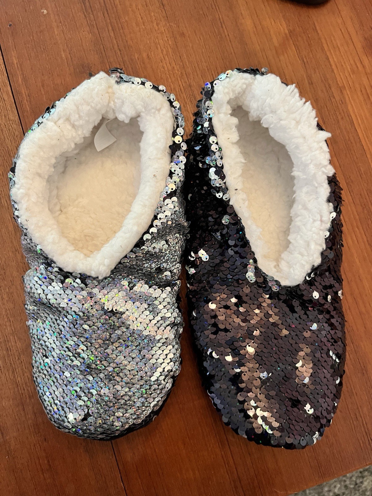 Holo Taco Holiday Sequins Sherpa Slippers Limited Edition M/L
