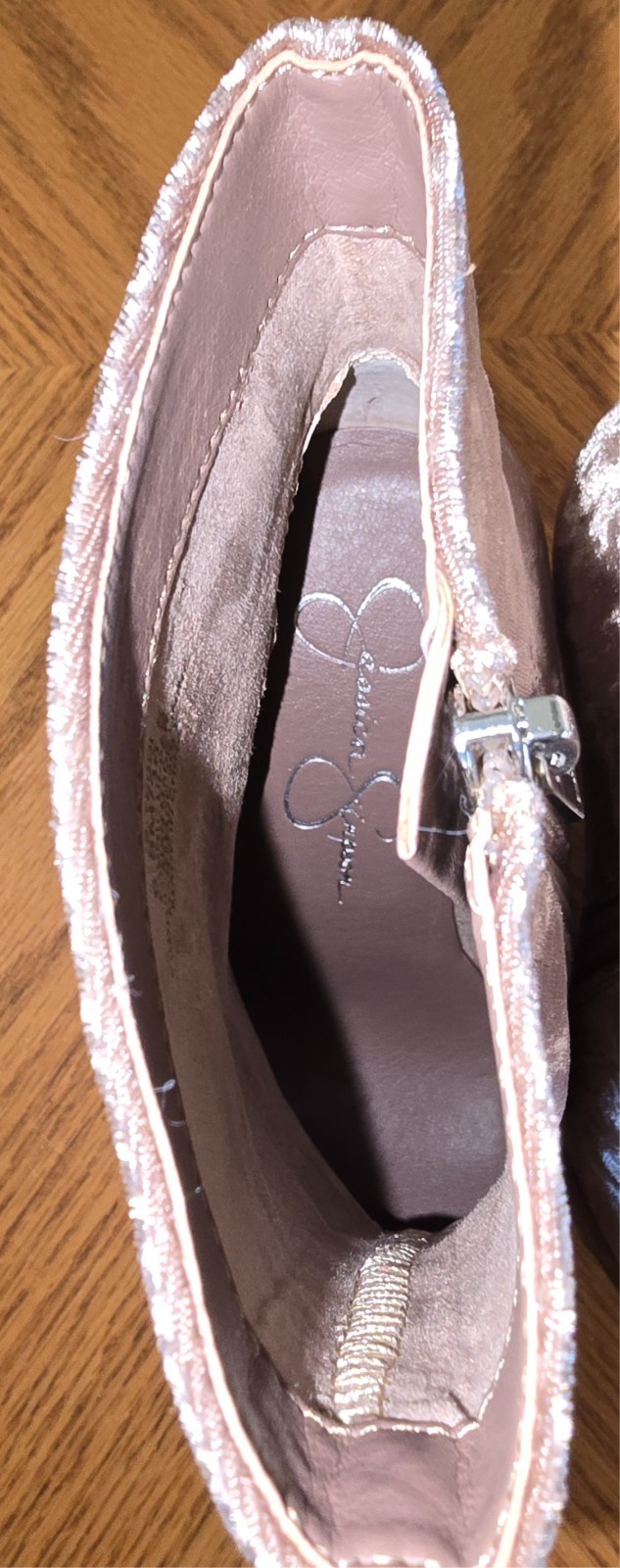 Jessica Simpson Teddi Ankle Boots Booties Cashmere Mauve Velvet sz 6.5 New