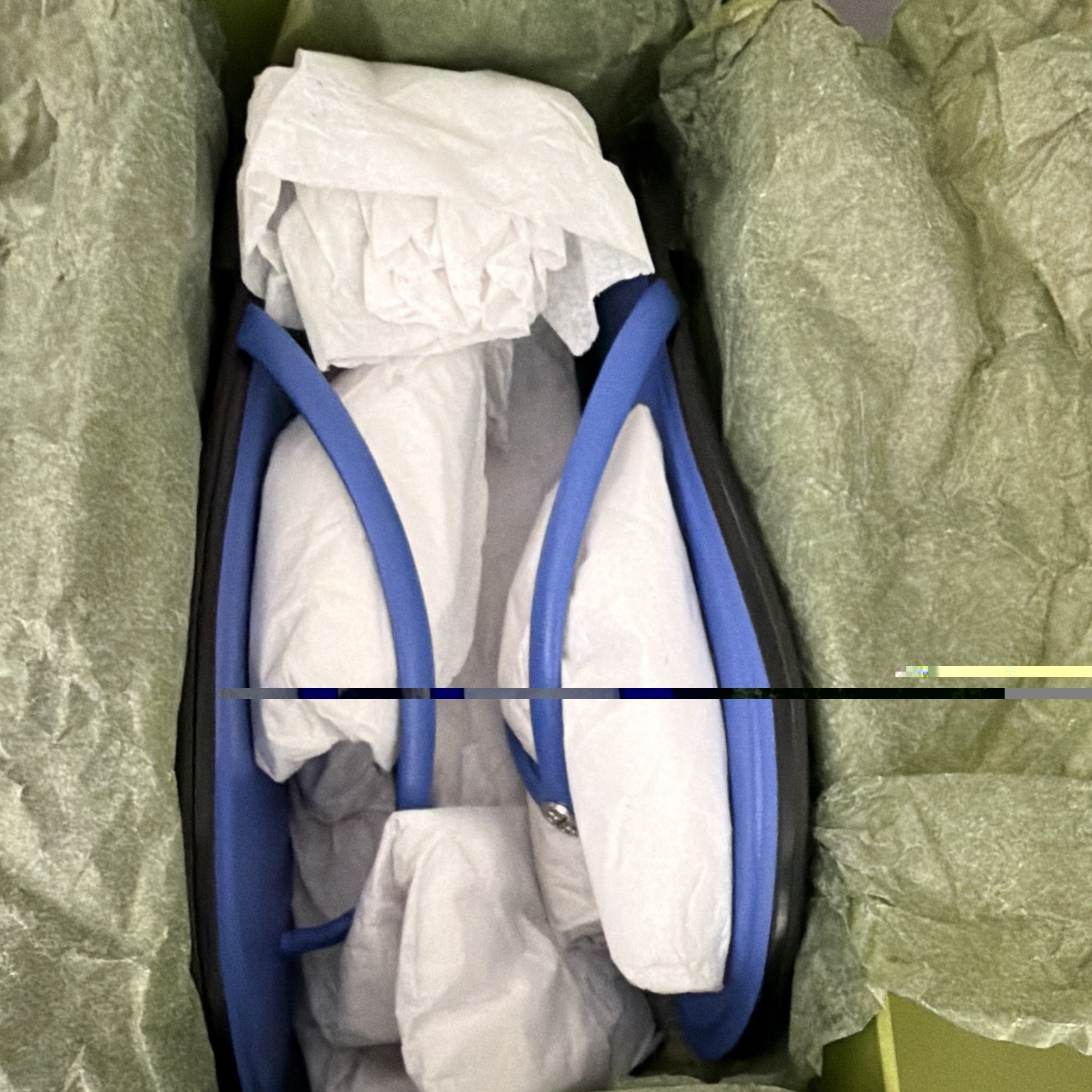 Tory Burch Leather Flip Flop Sandals Logo Crystal Accent Blue US 8 MPN 155075