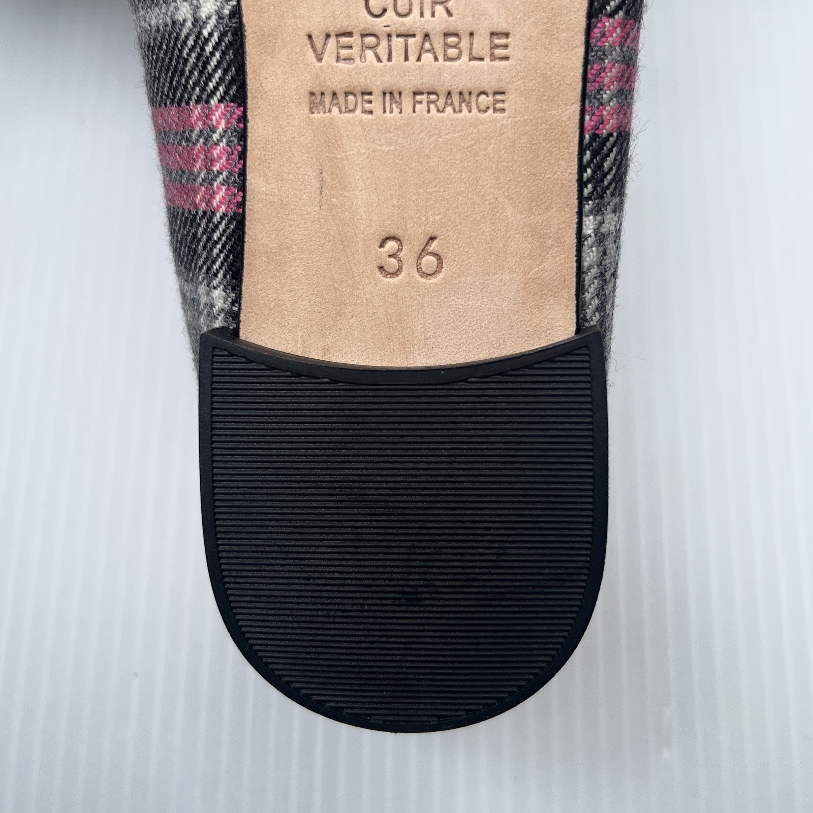 Rare Repetto Cendrillon Ballet Flats in Black & Pink Plaid – Size 36 EU/5 US