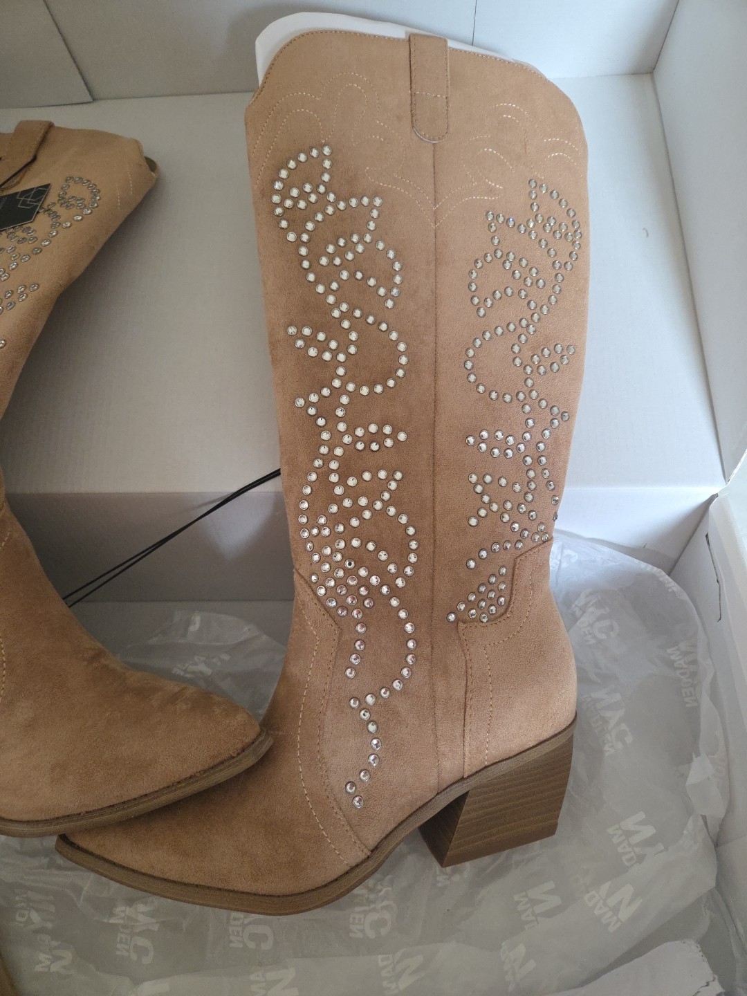 Steve Madden NYC Women’s Size 9 Embroidered Tall Glitter Western Boots
