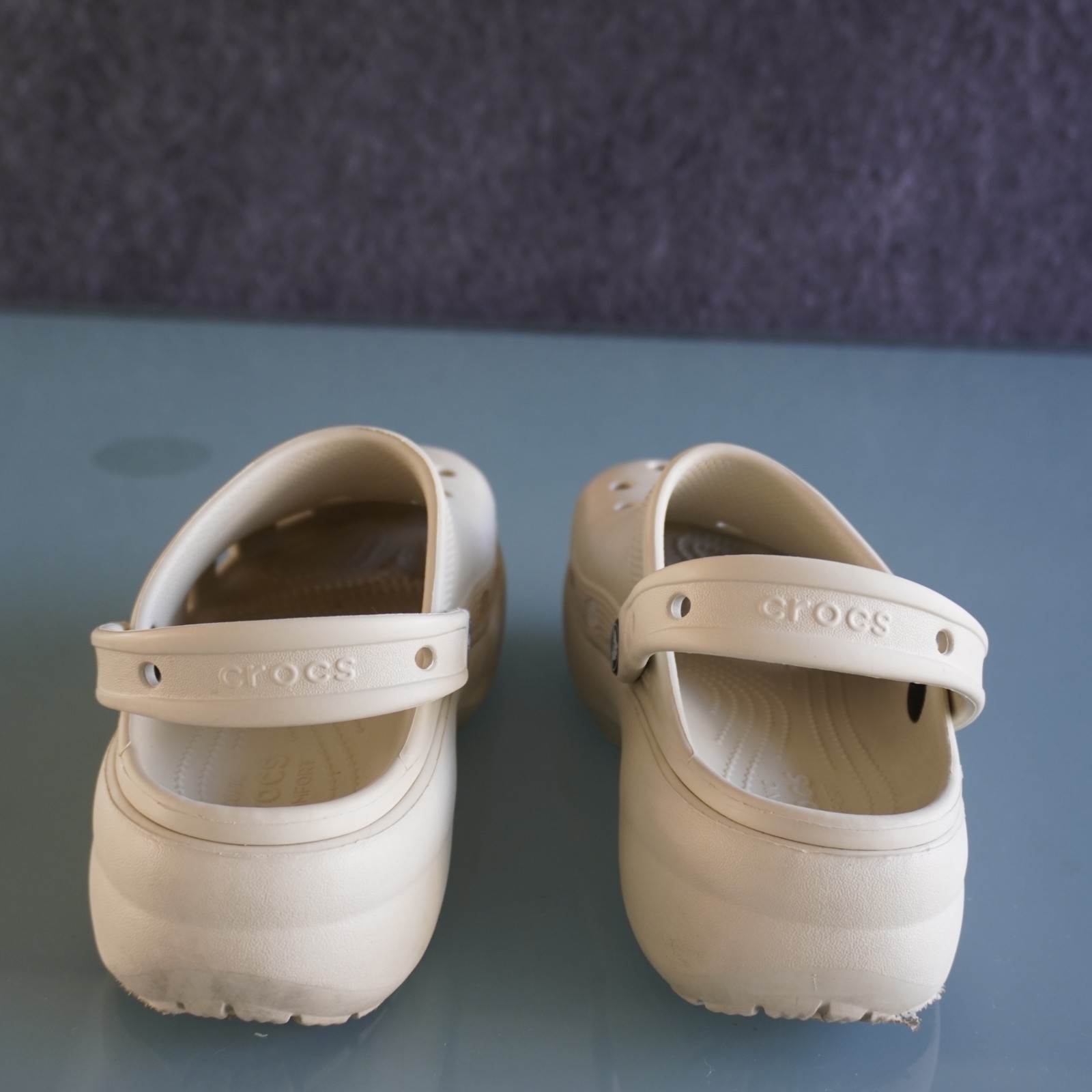 Crocs Women Classic Platform Clog Bone Beige Size 8 W8 Comfort Sandal 206750
