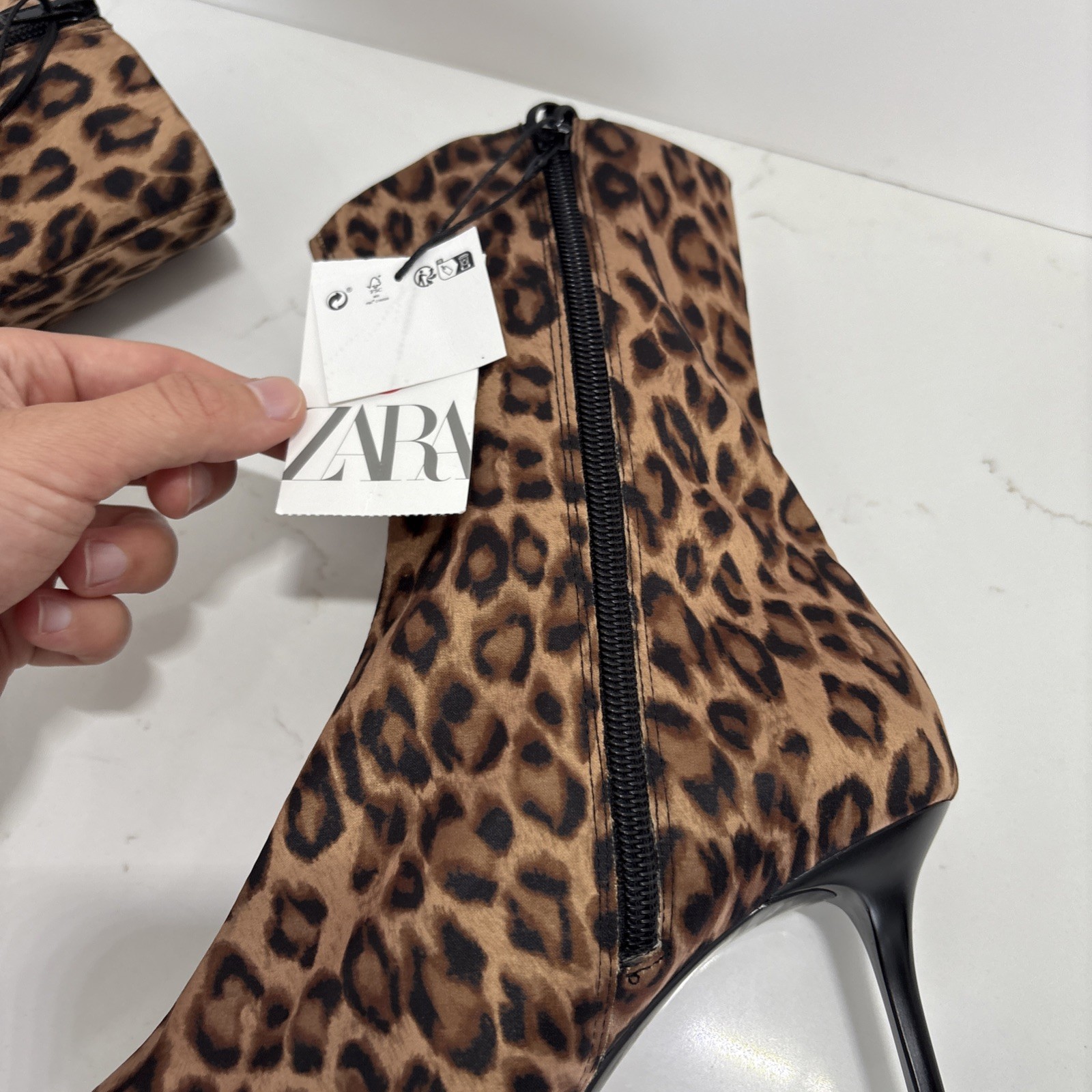 Zara Ankle Boots Leopard Print Size USA 6 Eu36 Brand New
