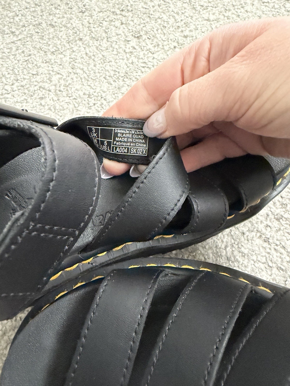 Dr. Martens Blaire Quad Black Platform Strappy Sandals size 5