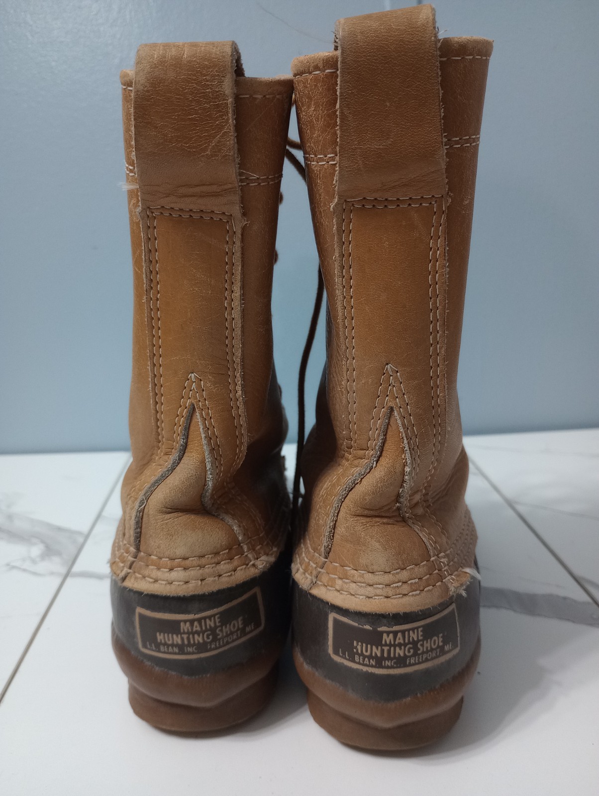LL Bean Maine Hunting Shoe Women 6 Made In USA Outdoor Leather Brown