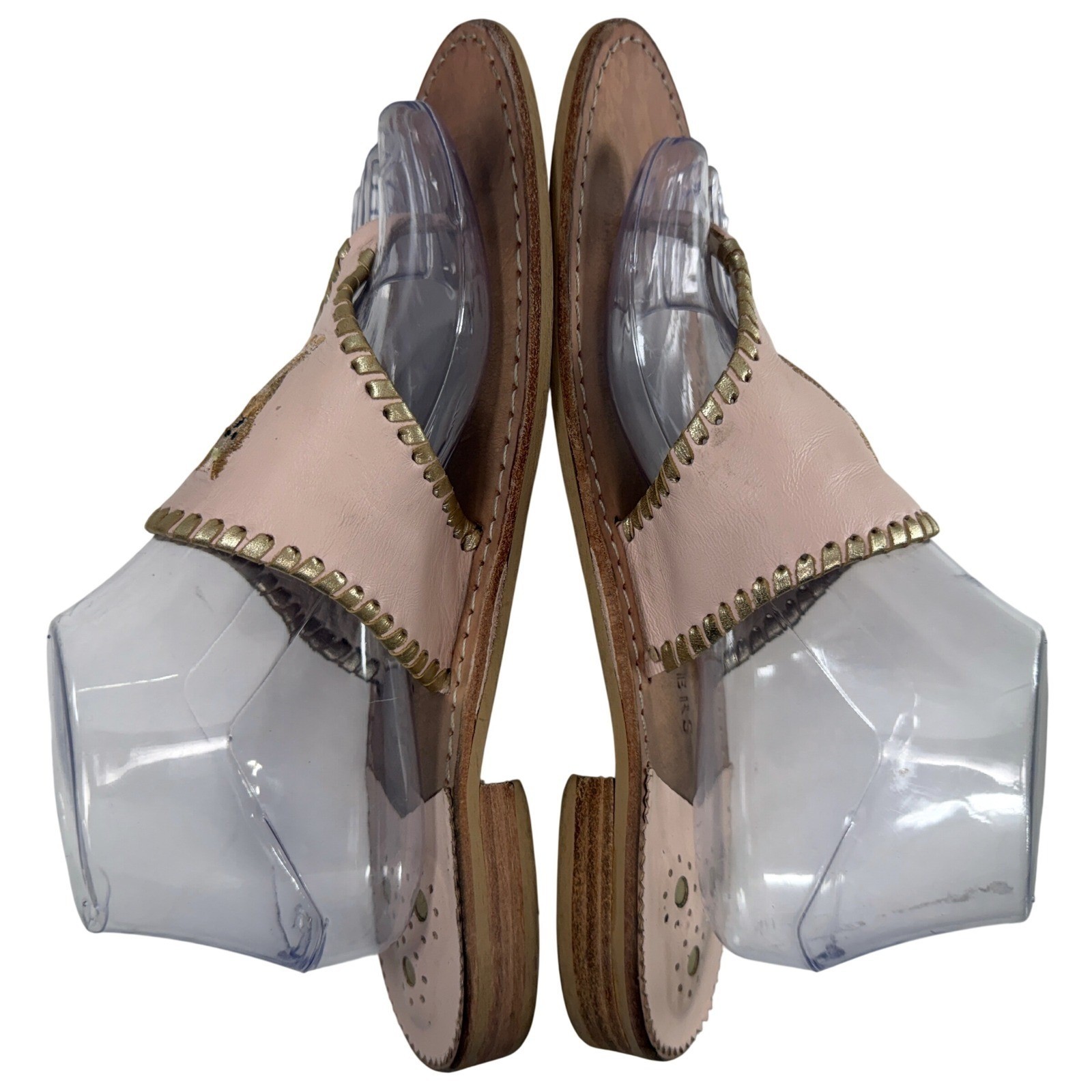 Jack Rogers Yorkshire Terrier Yorkie Dog Leather Flat Thong Sandals Women 10M