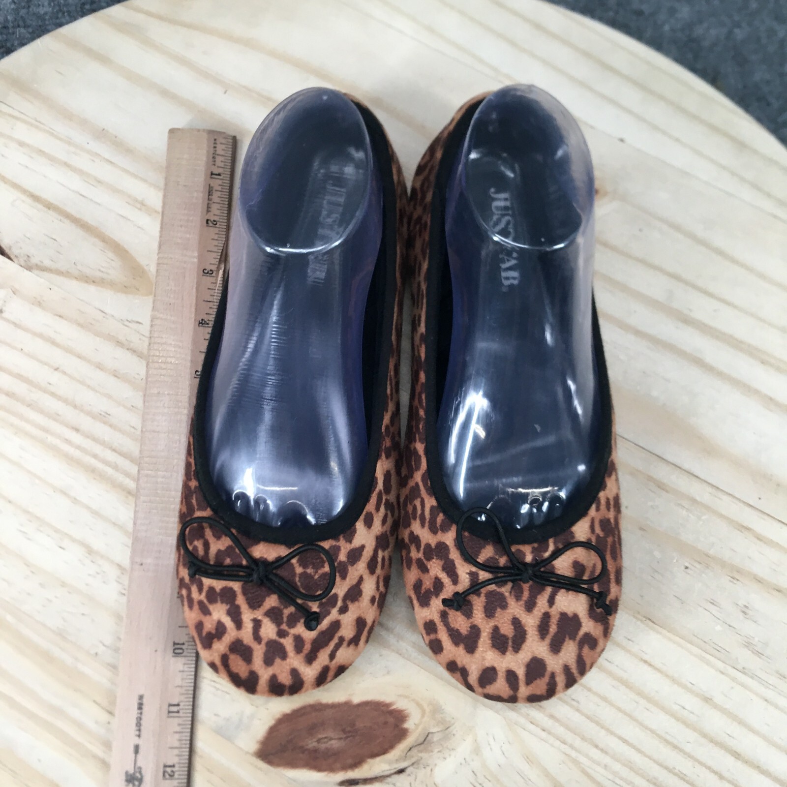 Justfab Shoes Womens 9 Ballet Flats Brown Cheetah Print Slip On Casual Comfort