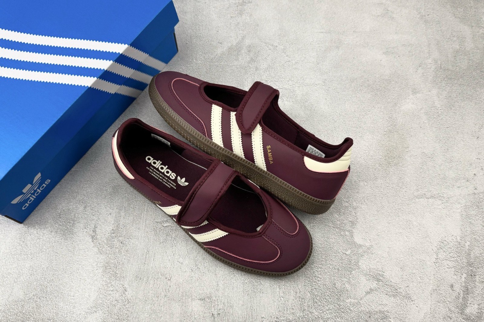 adidas Womens Samba Mary Jane Maroon Cream White Red wine colorIH 6561