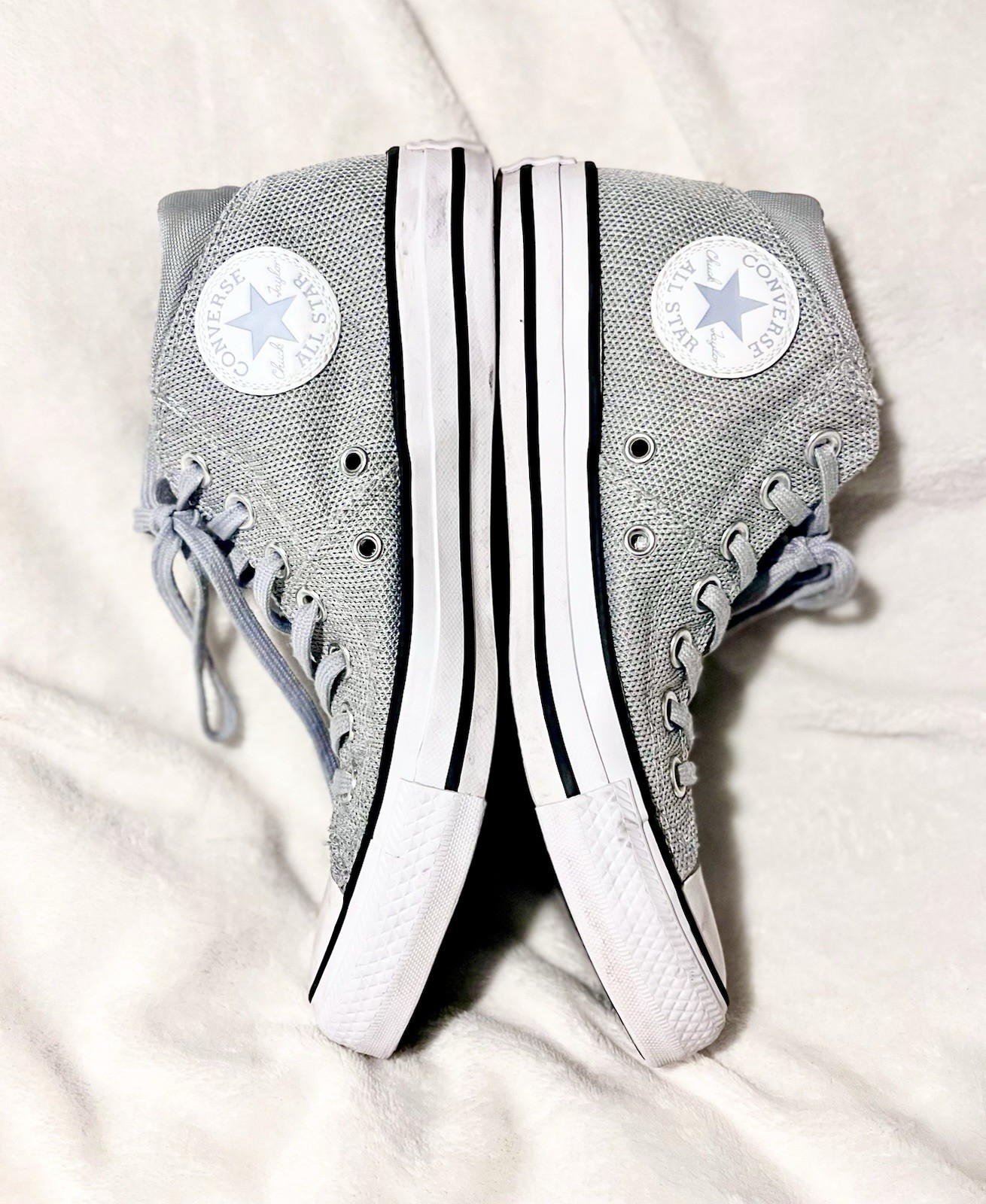 CONVERSE Chuck Taylor All Star Madison Mid High Top/Gray & White Sneakers Size 7