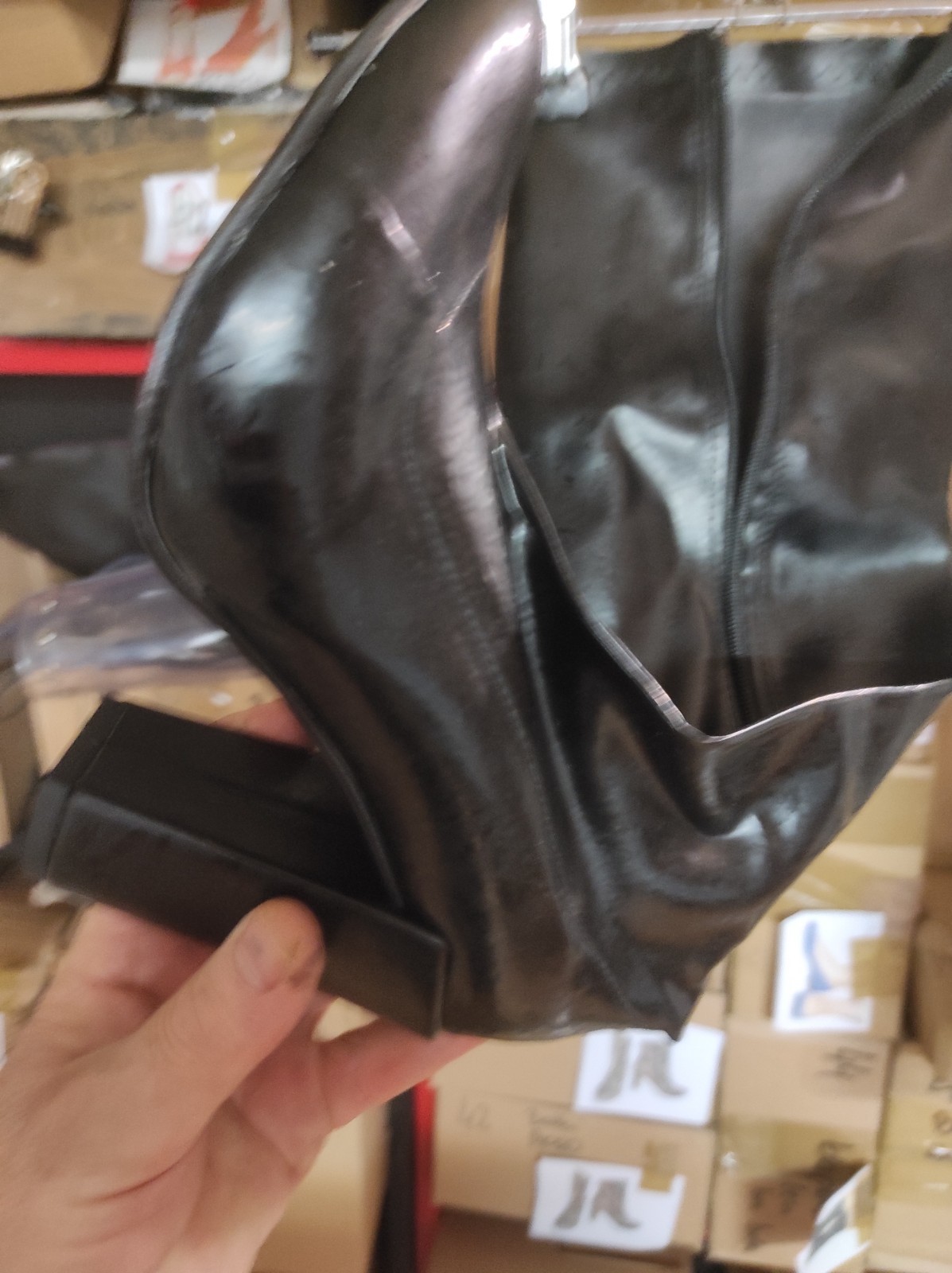 Handmade Rubber Boots Knee High Many Colours Heel 11cm Block – 41-47