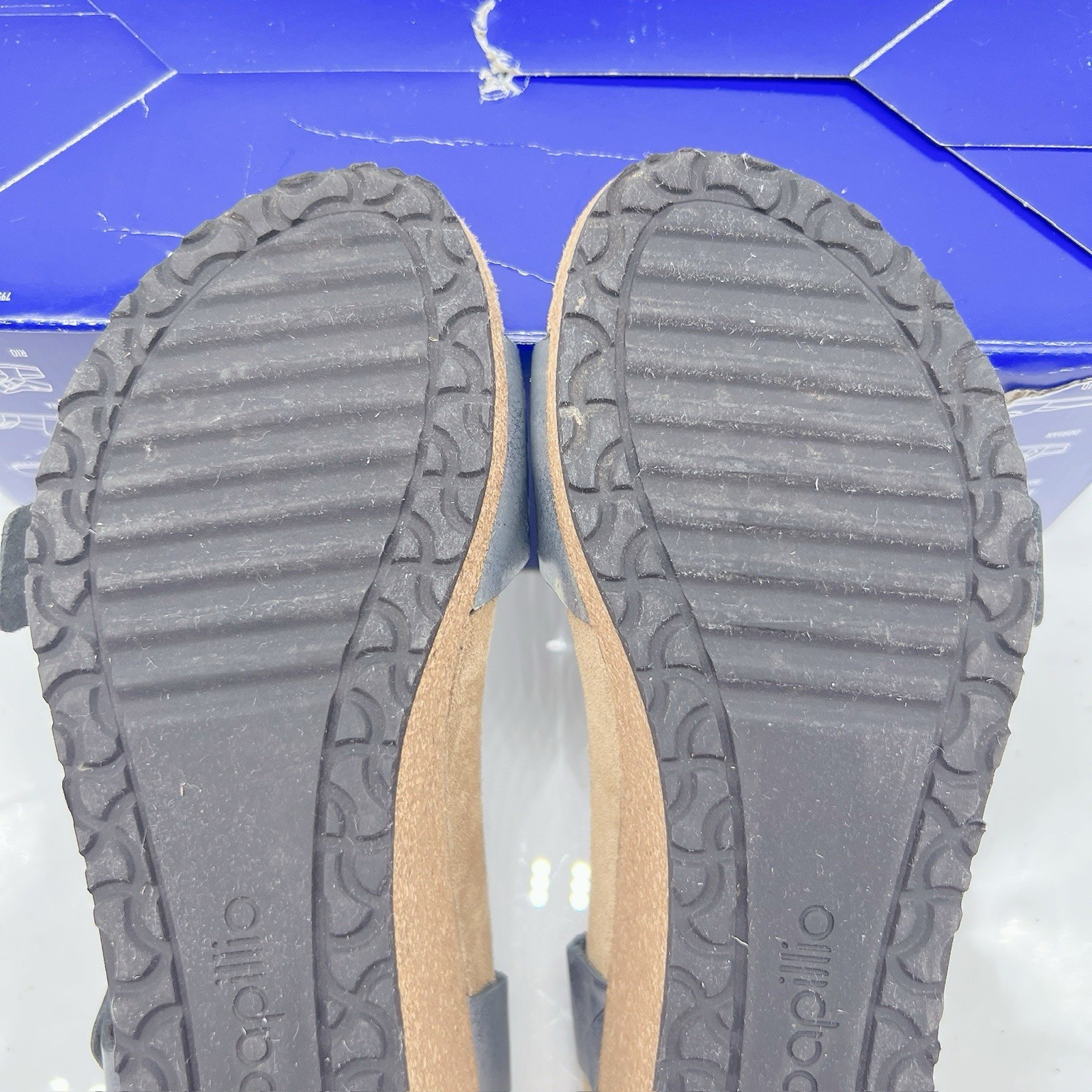 Birkenstock Papillio Soley Ring Buckle Sandal Metallic Black Wedge EU 38