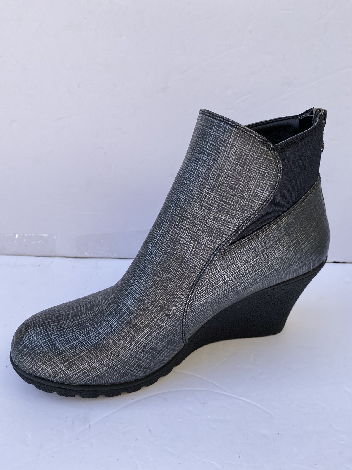 Secret Celebrity As 9 Alana Black/grey Ankle Boots, Zipper New Womens