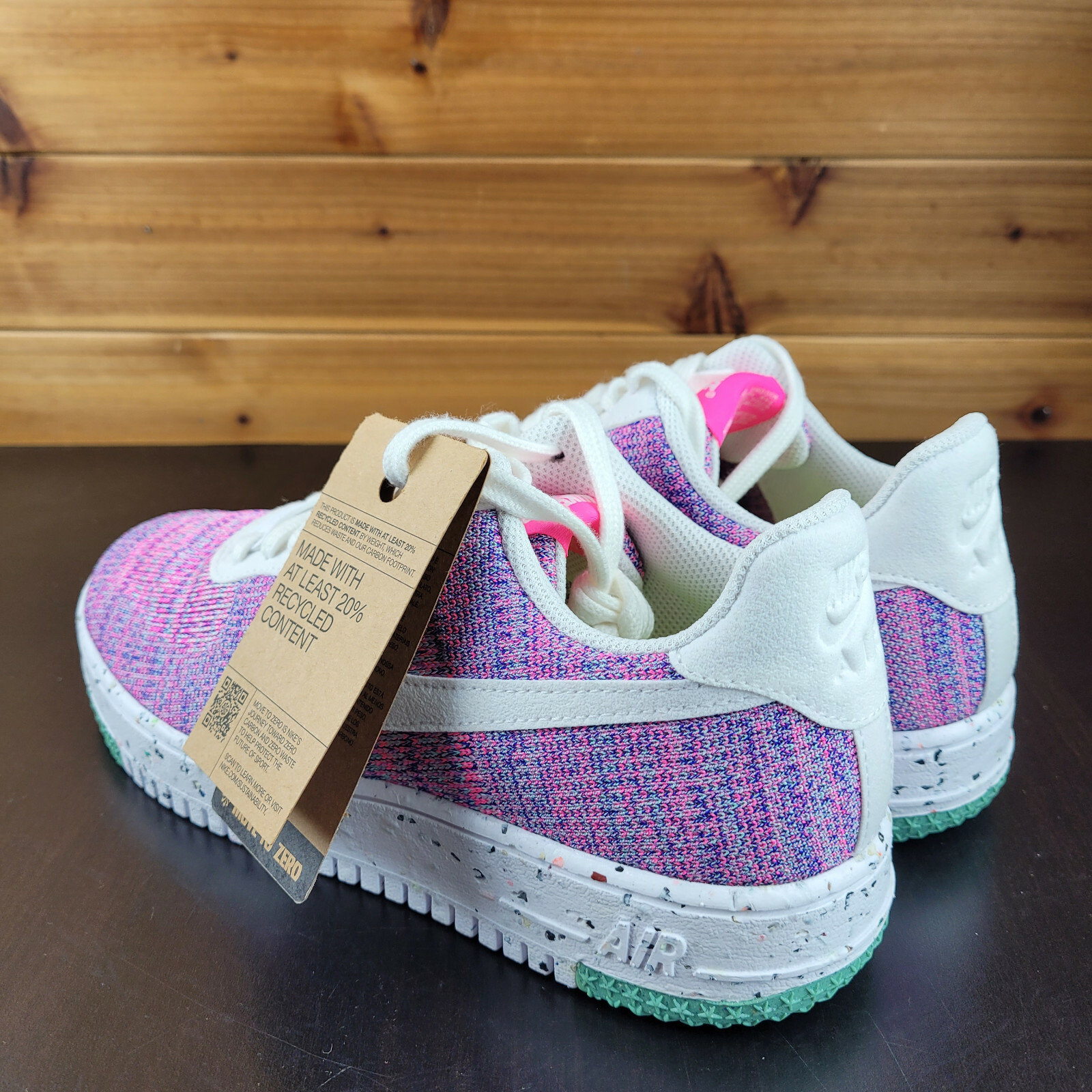 Nike Air Force 1 Crater Flyknit I DC7273 500 Pink Fuchsia Glow Wmn’s Sz 6 No Box