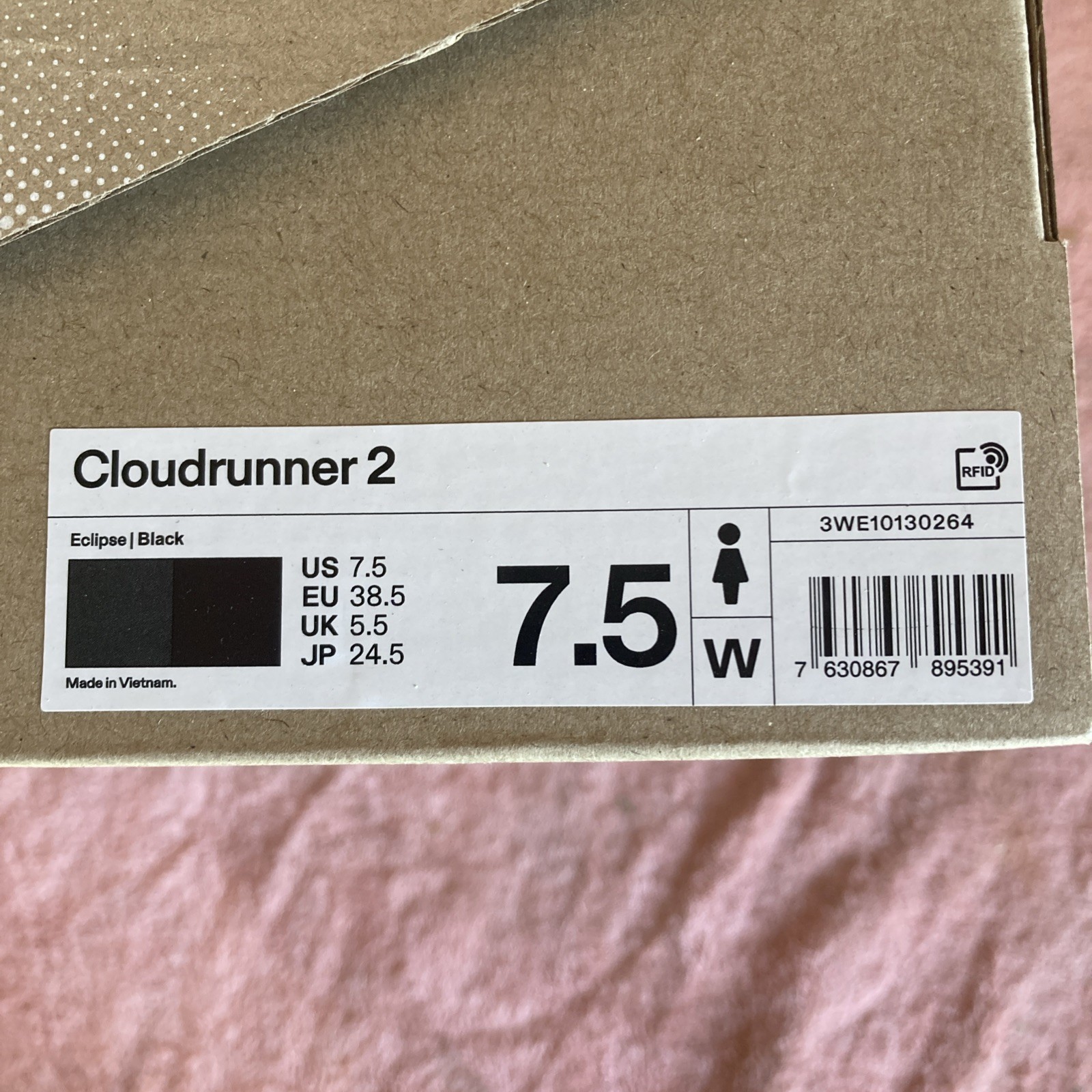 On Cloud Cloudrunner 2 Lace Up Shoes Women’s Size 7.5 Eclipse/Black