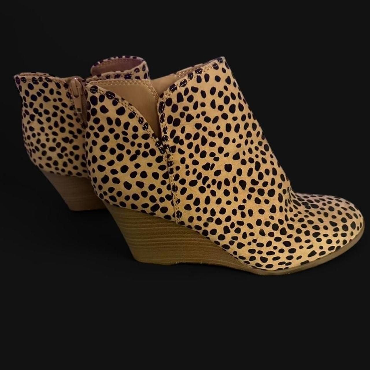 Soda Leopard Print Wedge Ankle Boots