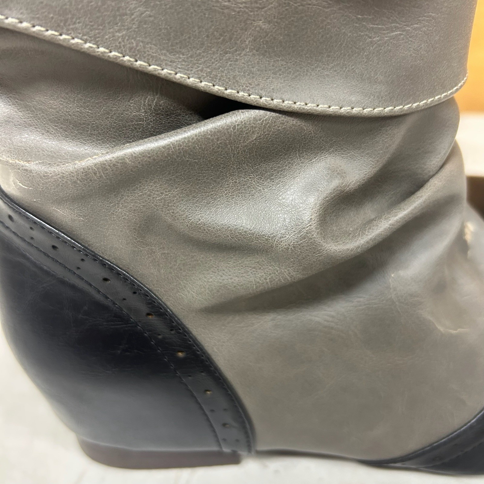 Women’s Short Boots Gray Black Size 24.0cm EEE Used