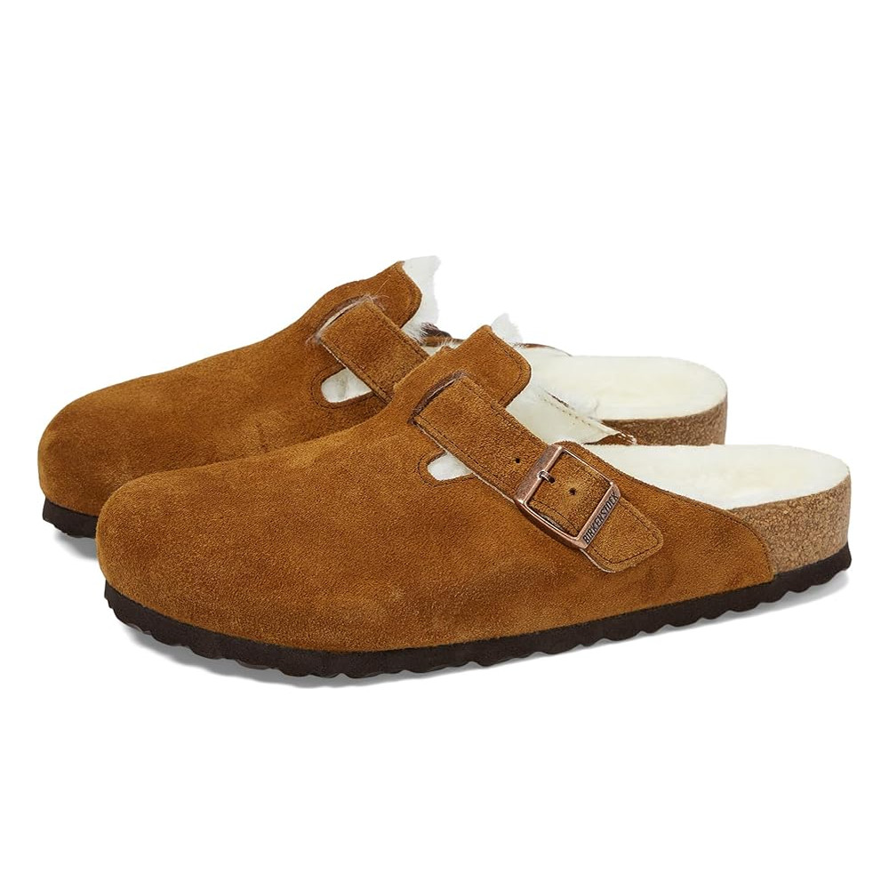 Birkenstock Boston Mink Suede Shearling Footbed Lining Clog Women’s Shoes