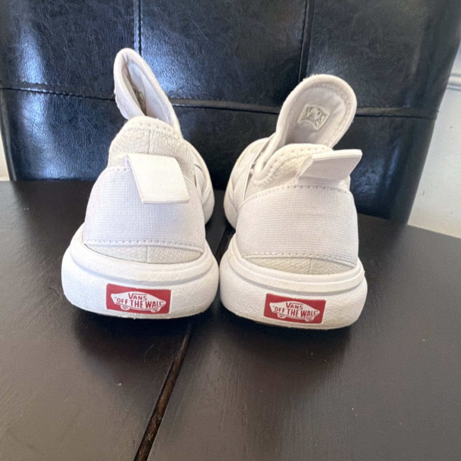 VANS White Slip-On Low Top women’s Athletic Sneakers Solid Casual Activewear