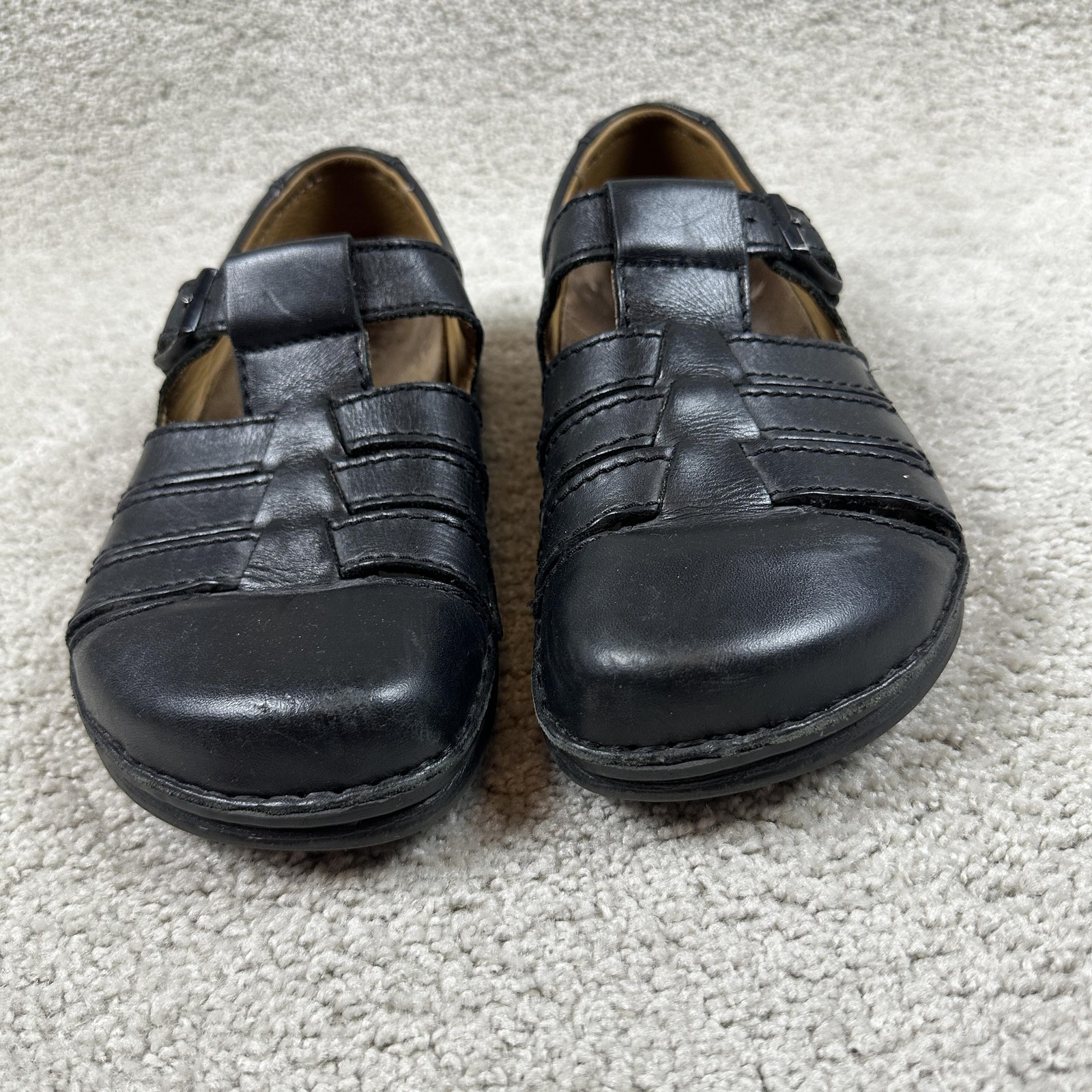 Birkenstock Fisherman Sandals Womens Size 9 Black Leather EU 40 Buckle Germany