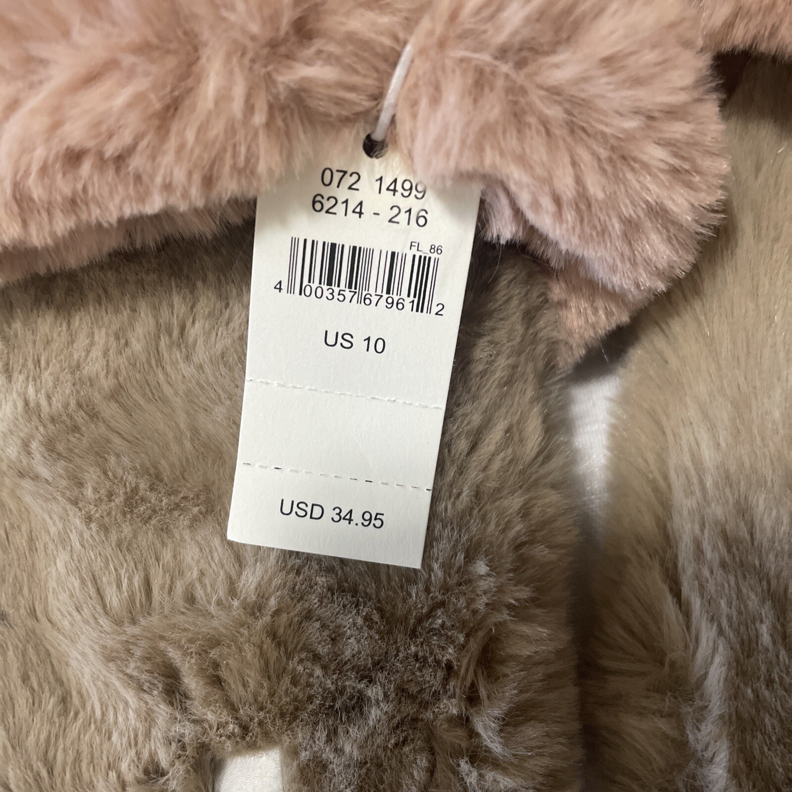 Aerie Faux Fur Slip on Sandal Brown US Size 10