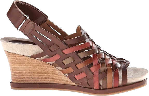 Earthies Women’s Petra Bat Multi Full Grain Leather Sandal Huarache Wedge Shoe~6