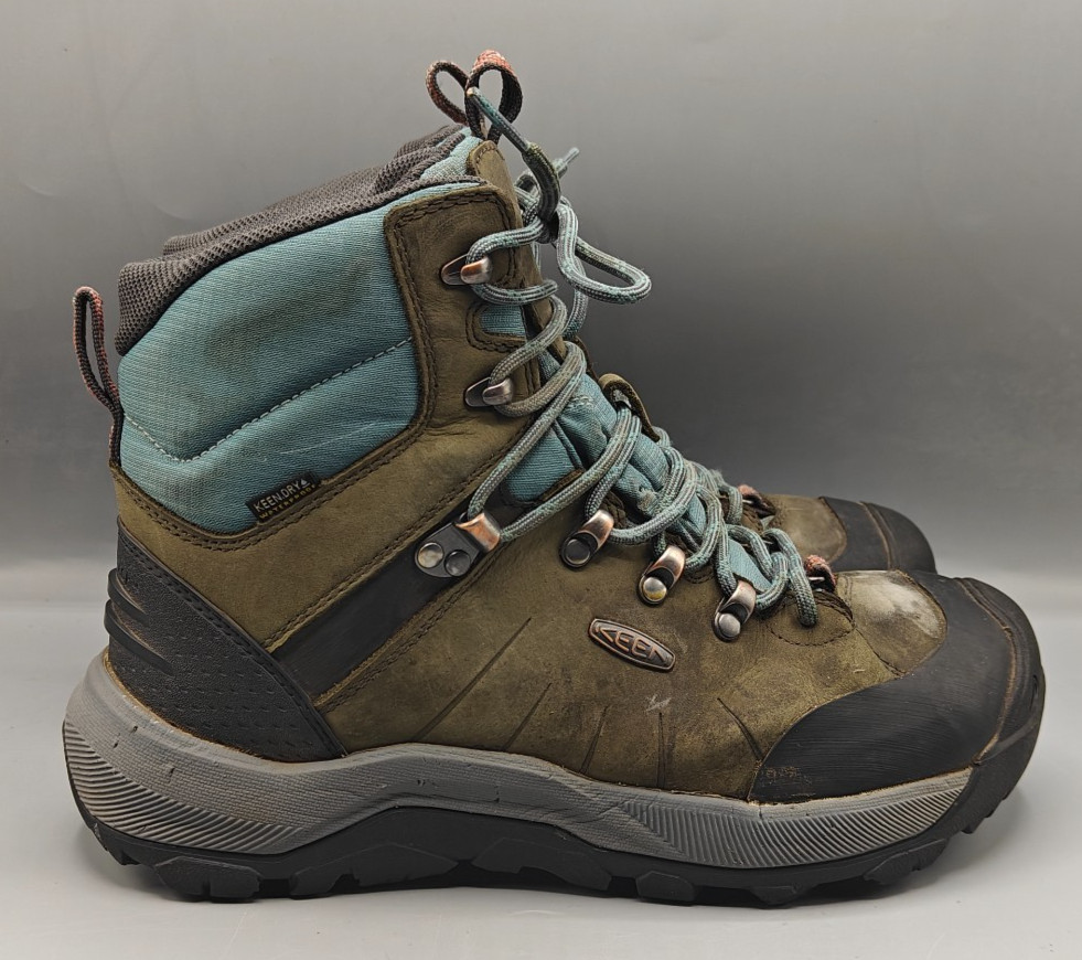 Keen Revel IV Mid Polar Waterproof Hiking Boots Brown/Gray/Blue Women’s Sz 8.5