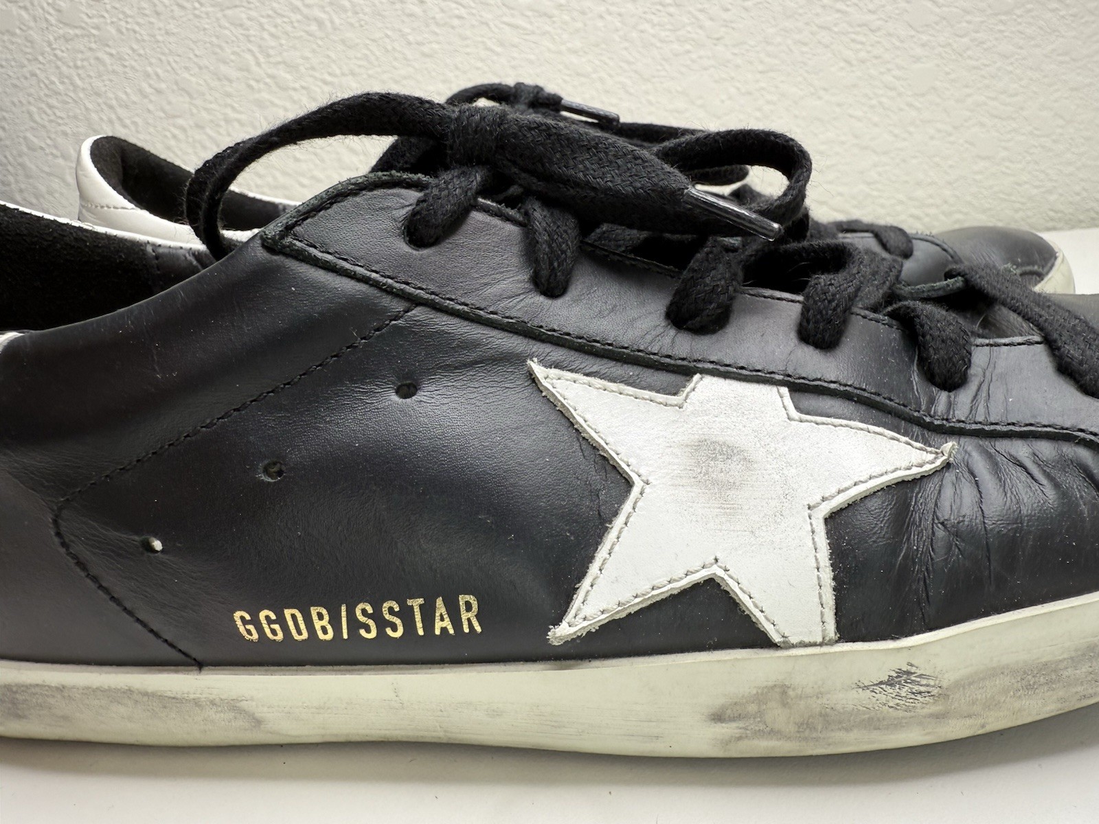 Golden Goose Super-Star Leather Sneakers in Black and White Size 41