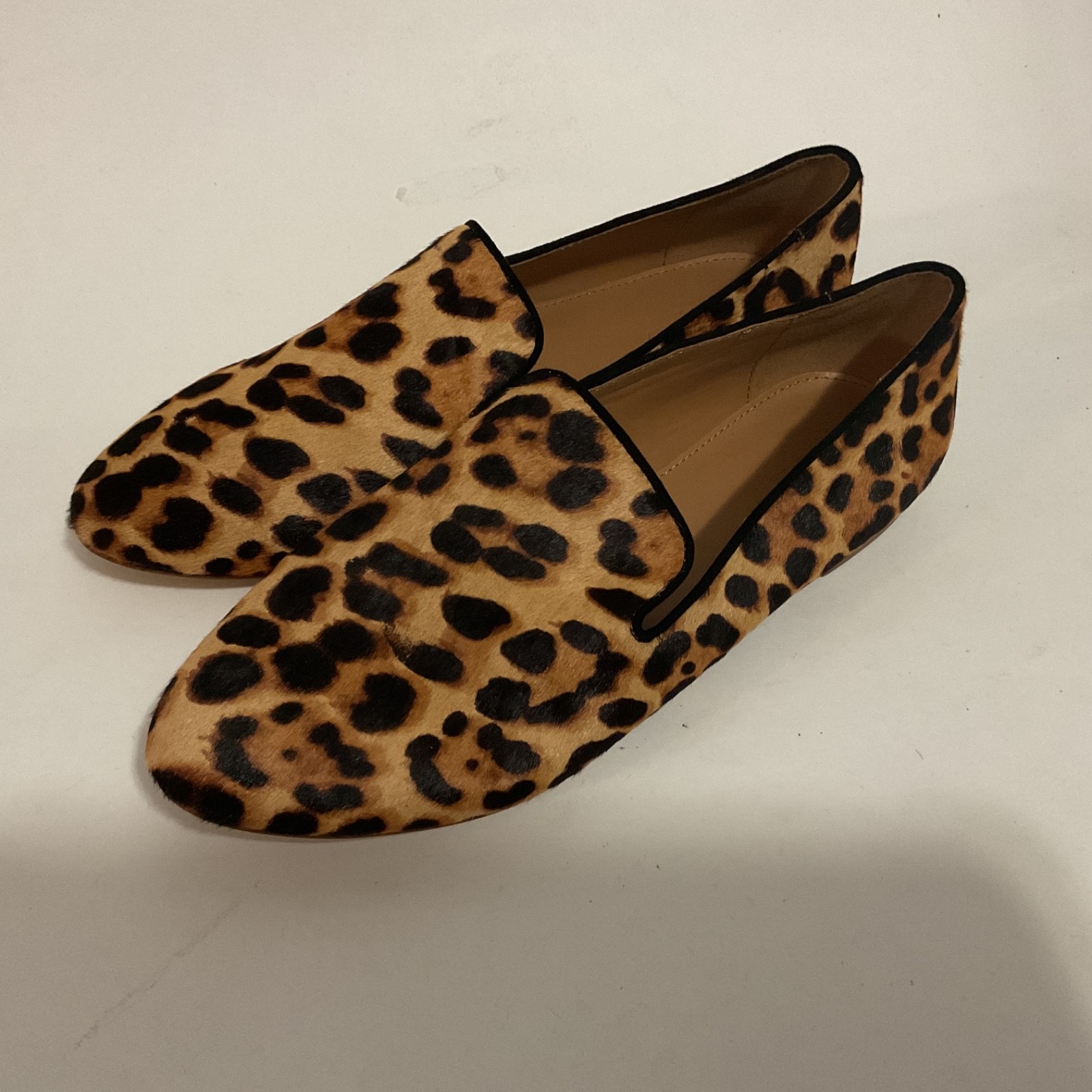 NWOT J. Crew Leopard Print Calf Skin Slip-on Loafers,7.5,Preppy,Classic,Mob Wife