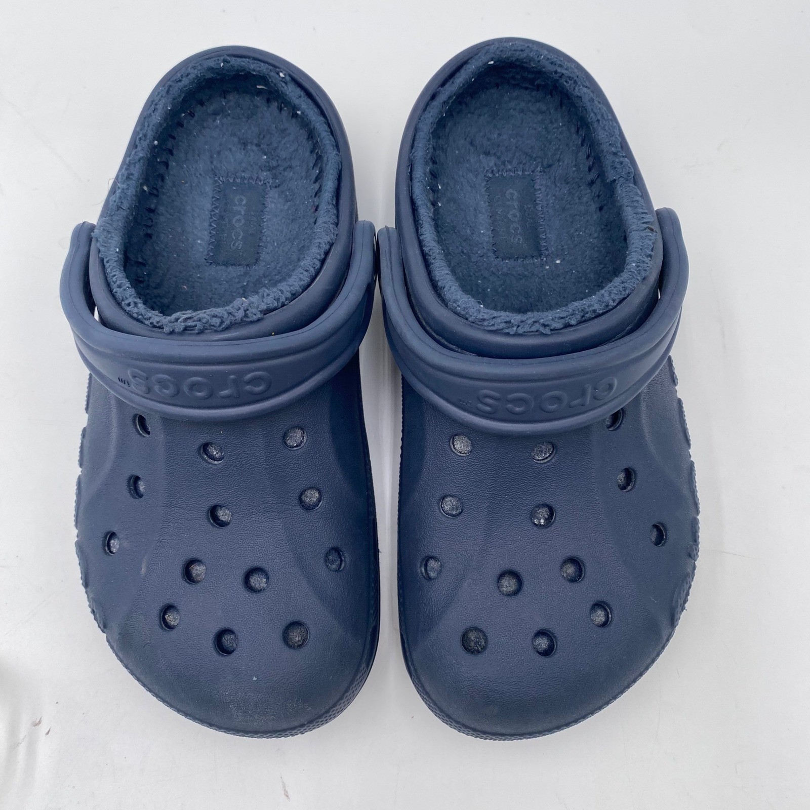 Crocs Baya Lined Clog Navy Blue Womens 6 Fleece Warm Comfort Slip On Shoes