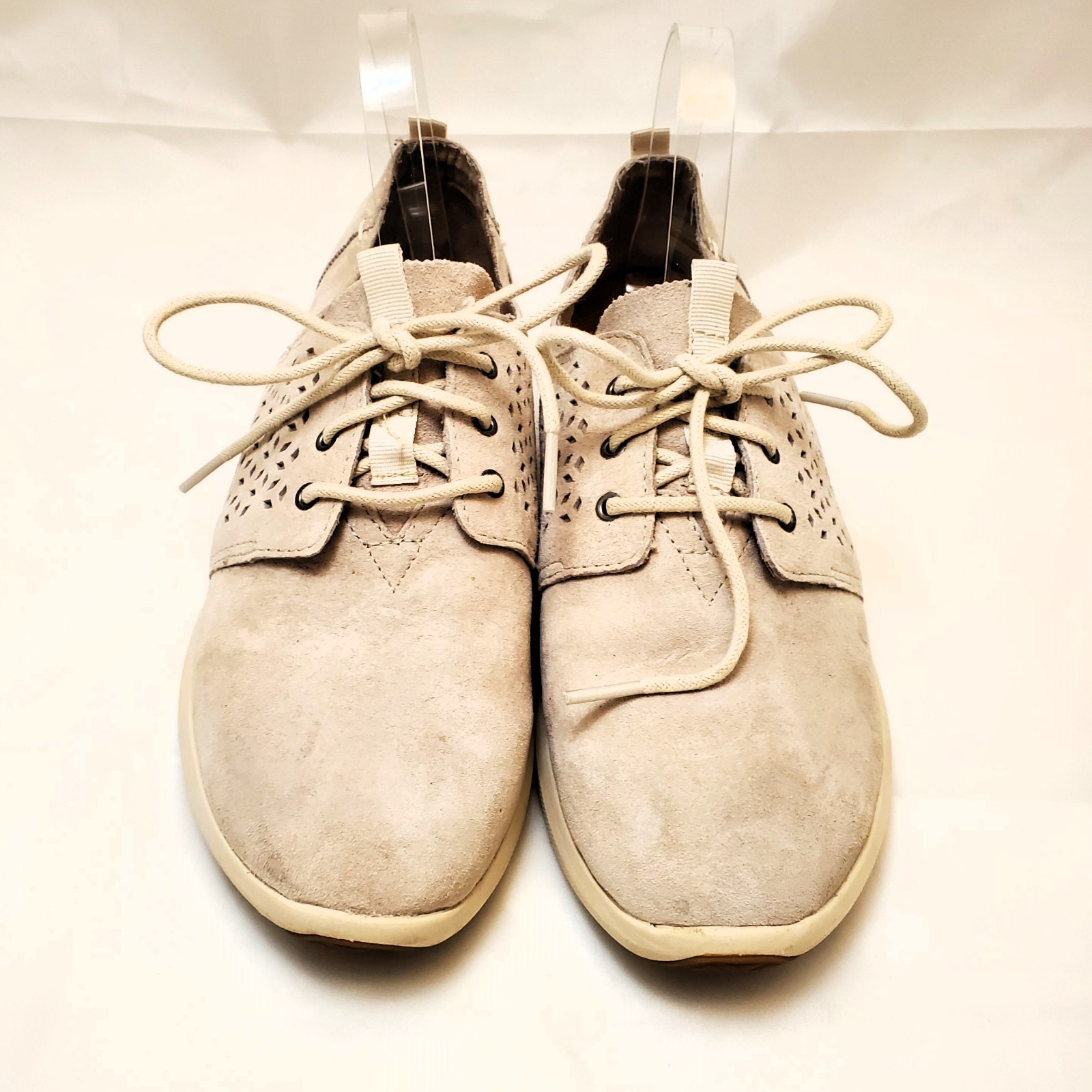 TOMS Del Rey Women 9 Shoes Laser Cut Mosaic Birch Suede Cottagecore Boho Comfort
