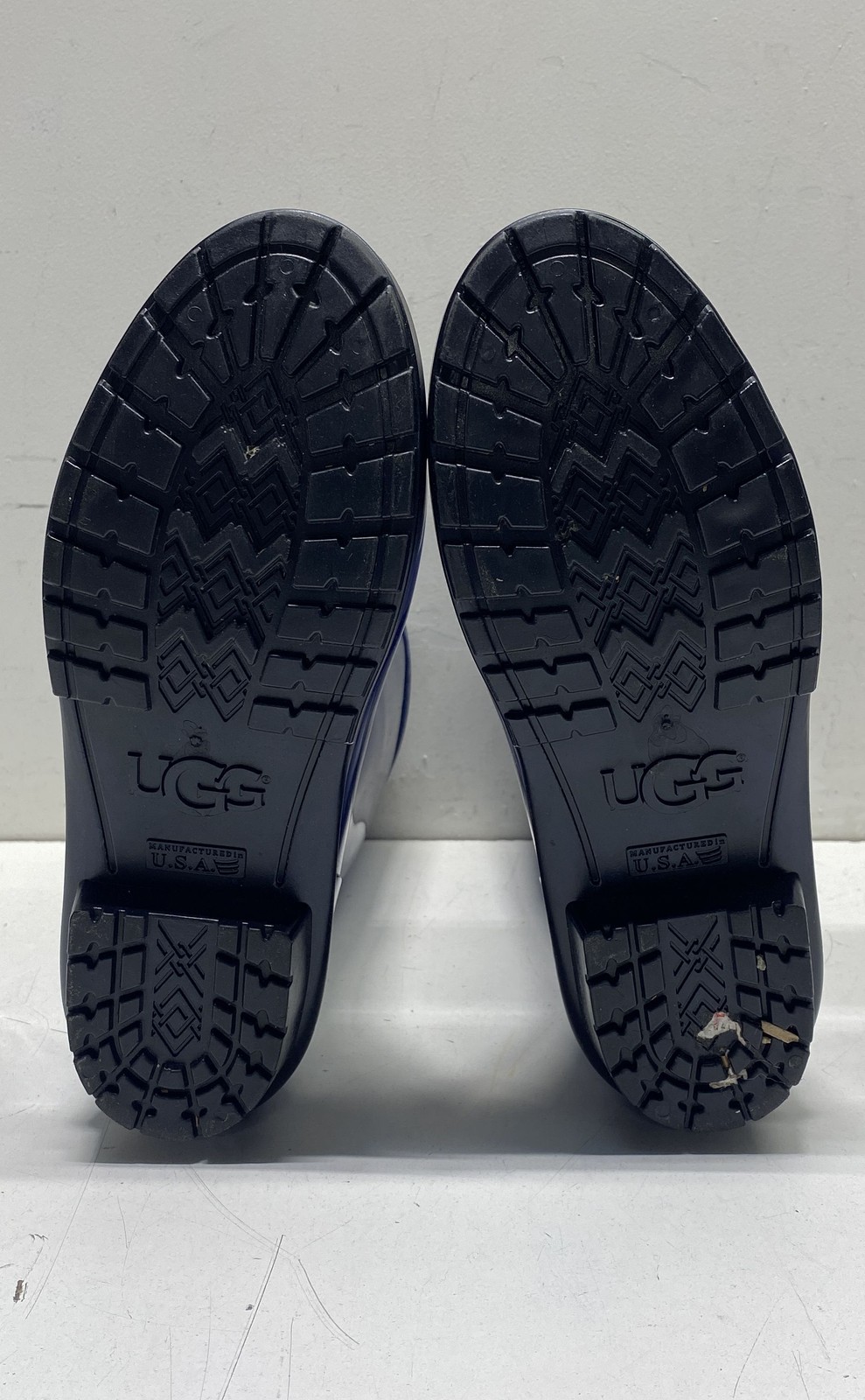 UGG Shaye Navy Blue Glossy Tall Rubber Rain Boots Women’s Size 9