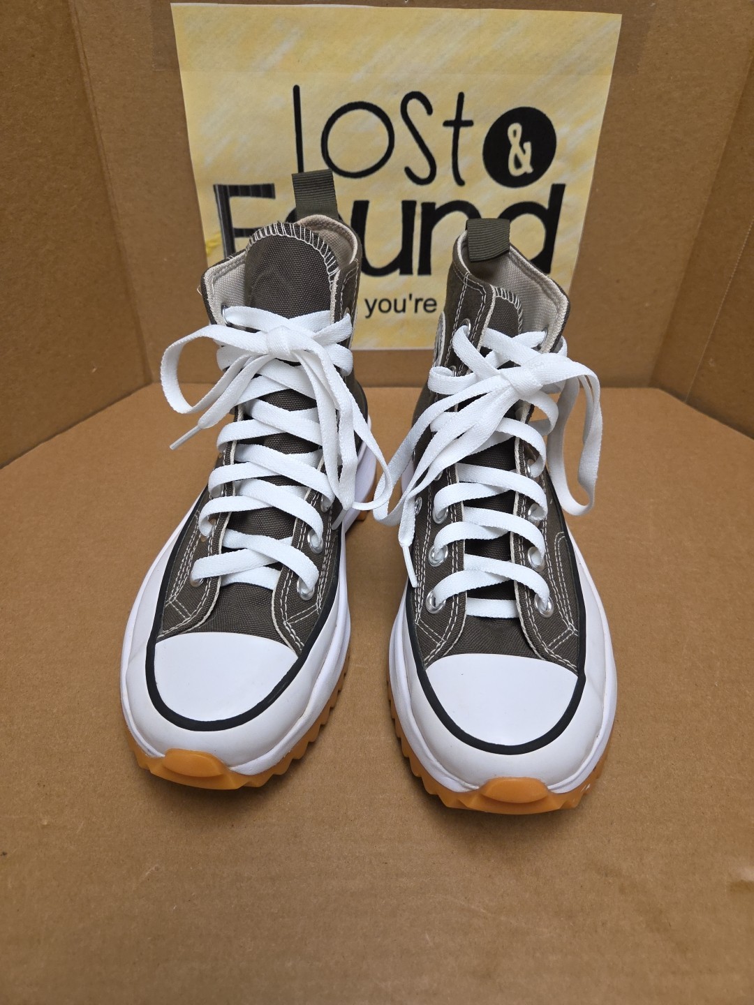 Size Women 5 Men 3.5 Converse Run Star Hike High Cargo Green Khaki * No Insoles