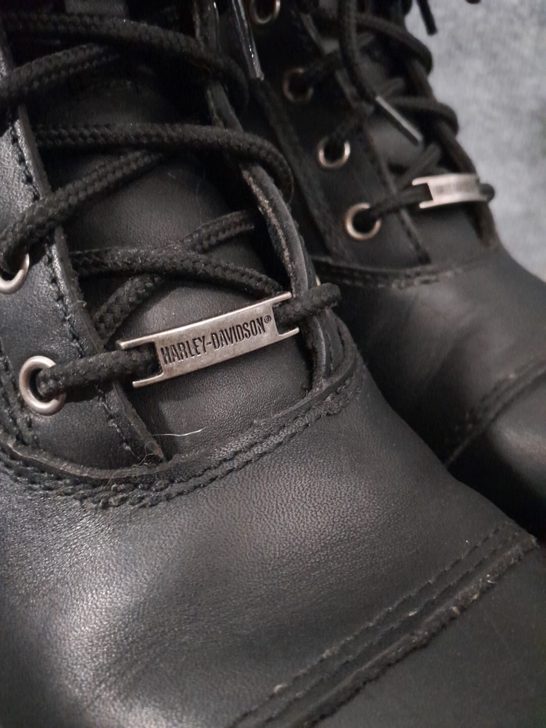 Harley Davidson Boots Womens 7 Black Leather Biker Motorcycles Oil Resistant