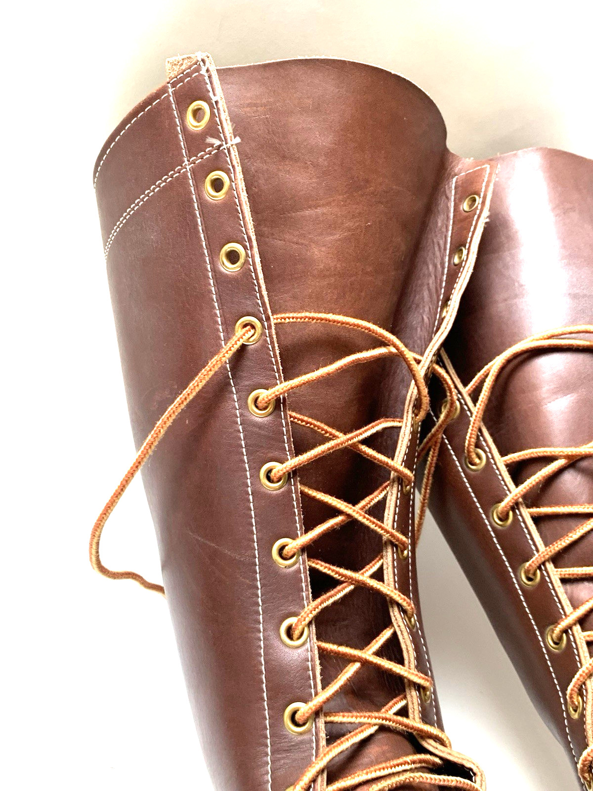 Women’s Size 5 Medium L L BEAN Maine Hunting Boots TALL LACE UP 16″ – NICE !