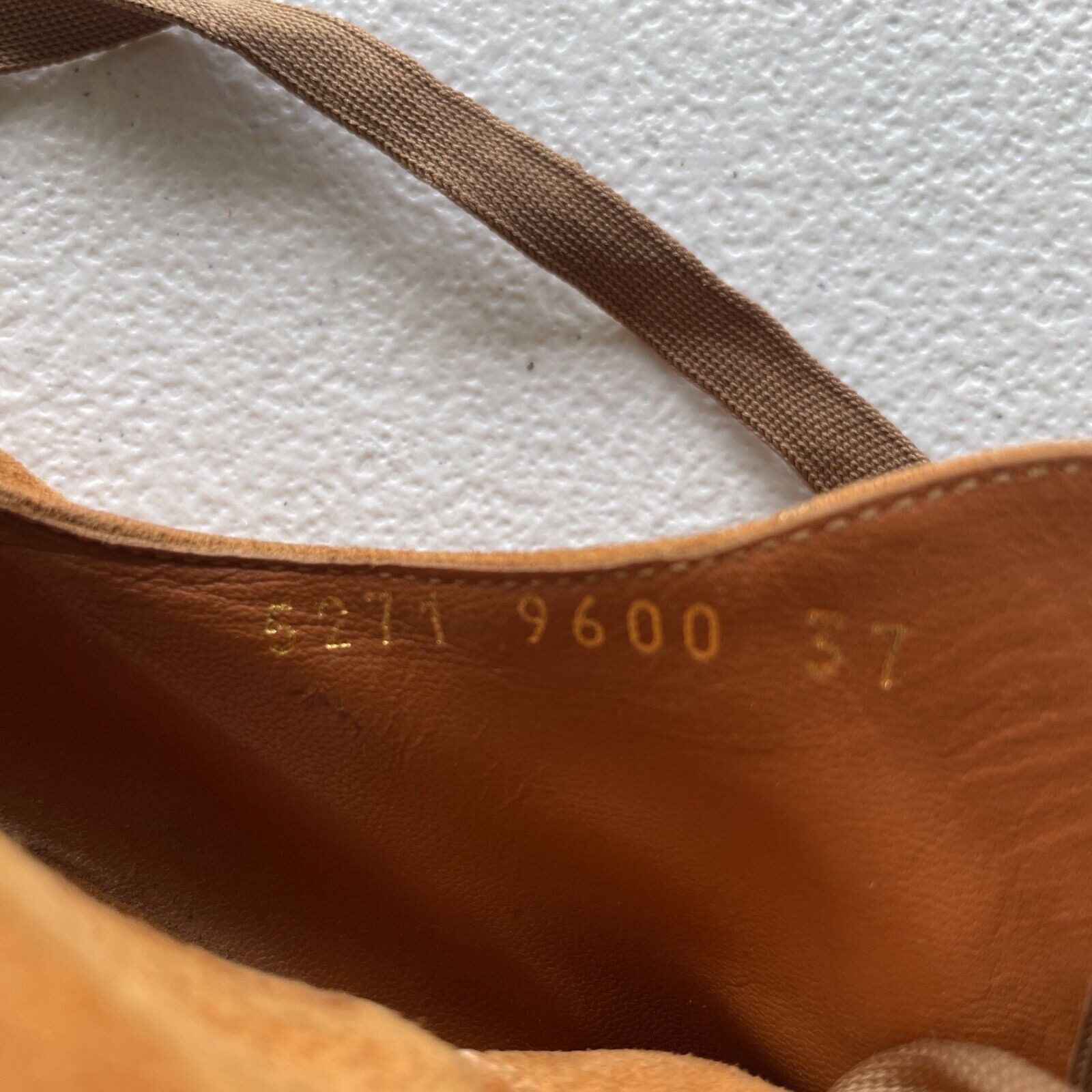 Gianvito Rossi Suede Cork Open Toe Lace Up Platform Shoes Orange/Beige Womens 37