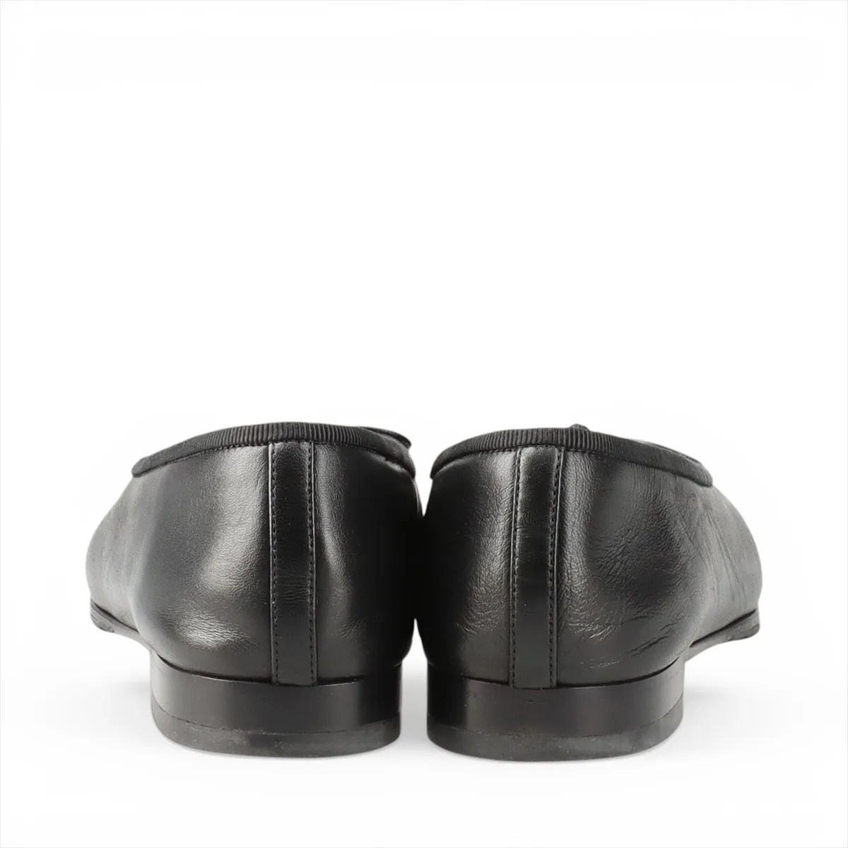 Chanel Coco Mark Leather & patent Flat Pumps 35 1/2 Ladies’ Black G02819 Lift re