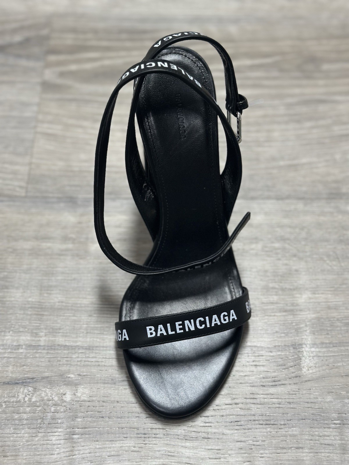 Balenciaga Brand NEW Logo Block Heel Sandals SIZE 39 Authentic Box And Dusty Bag