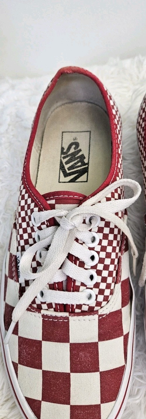 Vans Athletic Sneaker Shoes Womens 8.5 Womens Red White Checkered Upper Low Top