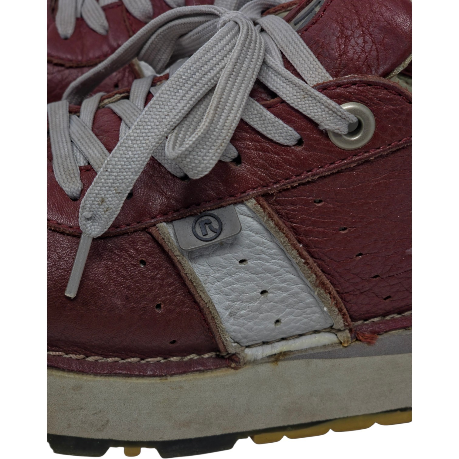 Vintage Wild Rice Dugout Sneakers Womens 8.5 Maroon Leather Y2K Chunky Bowling