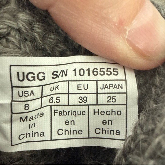UGG Australia Women’s Gray Knit Button Boots Size 7 Right & Size 8 Left