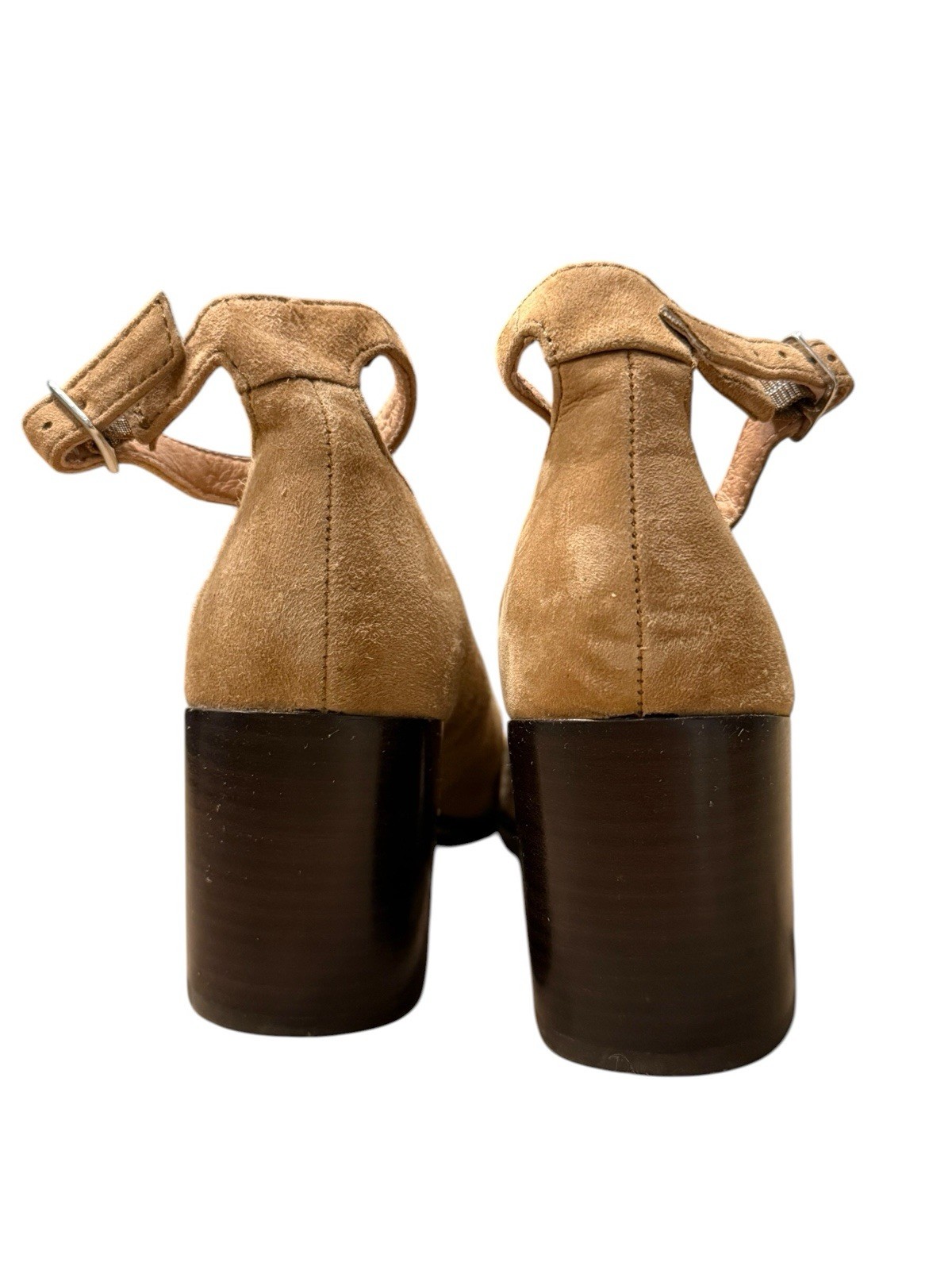 Madewell The Annalise Ankle-Strap Pump in Suede Tan Brown Size 7