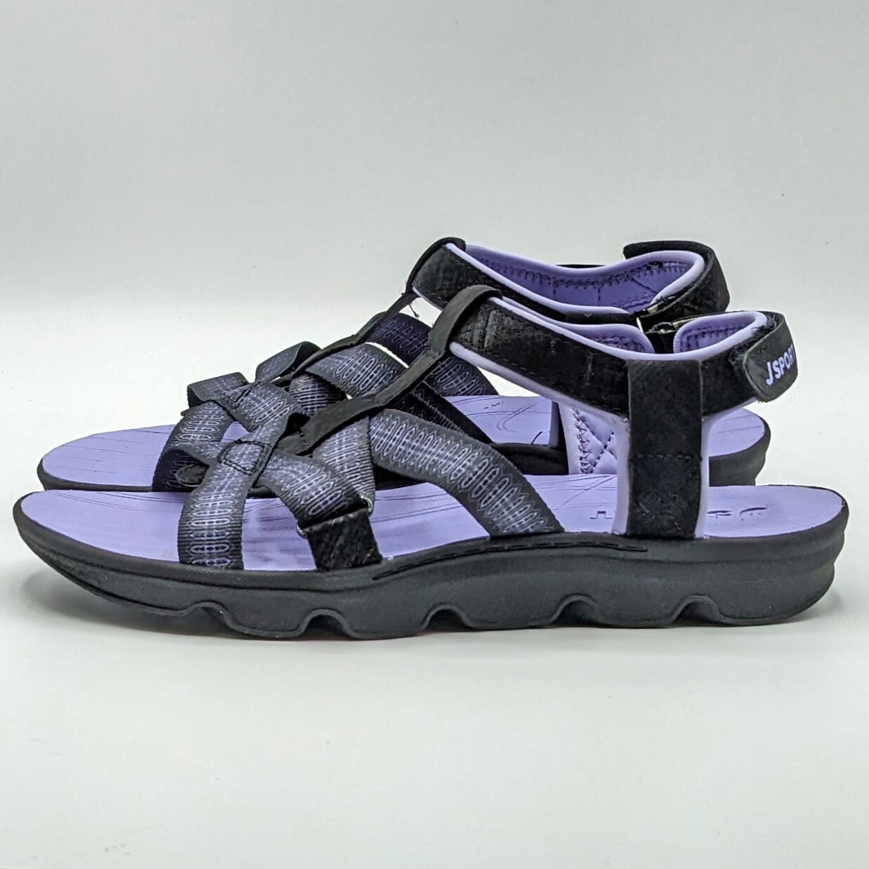 Jsport KAIA Women’s Sports Sandal – Adjustable Straps (Black/Purple) Pick Size