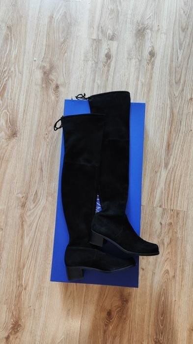 Women Stuart Weitzman Over-the-Knee Black Suede 37