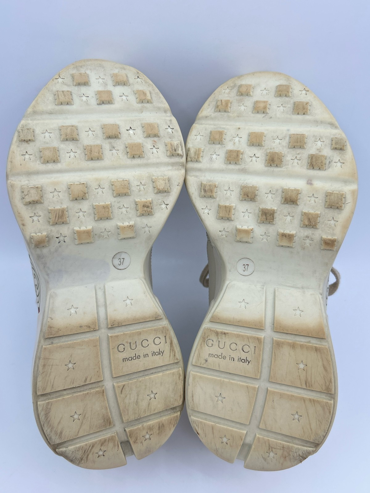GUCCI Phyton Leather Classic Designer Authentic Size 37/7 Ivory Women Sneakers