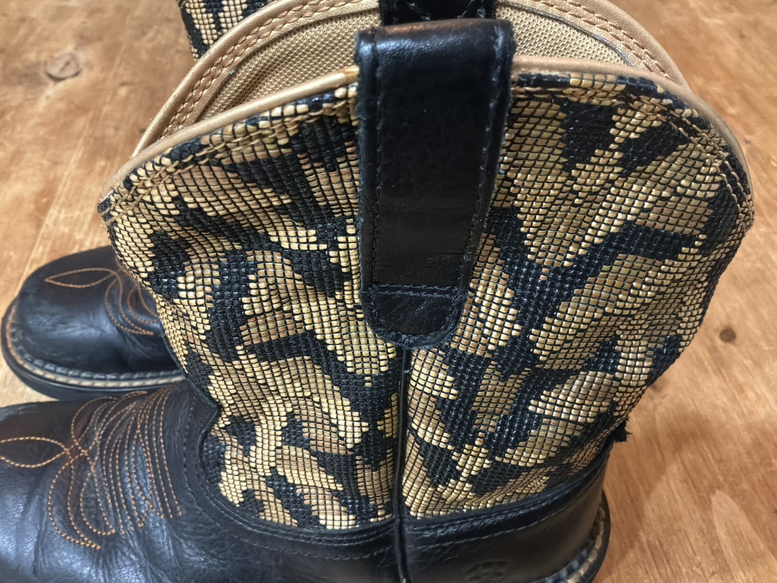 Ariat Fatbaby Western Cowgirl Boots Brown Snakeskin Design Upper 7.5 B Leather