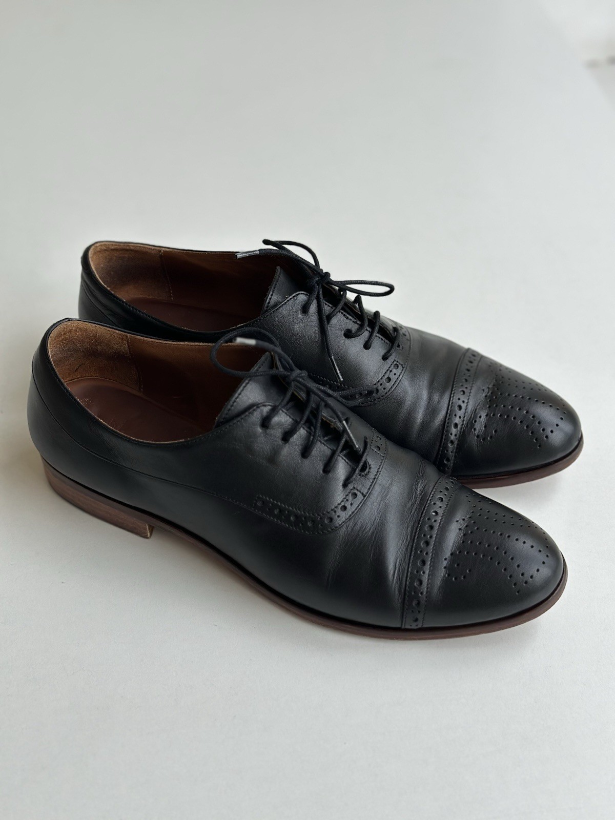 Navyboot Women’s Black Leather Oxford Brogues – Bologna Construction – EU 38