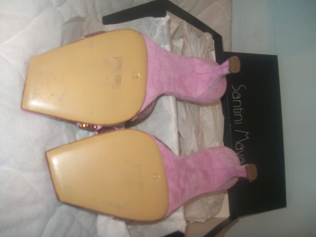 NIB Santini Mavardi Linda Violet Suede sandals 38 8 6 pumps heels medium b m