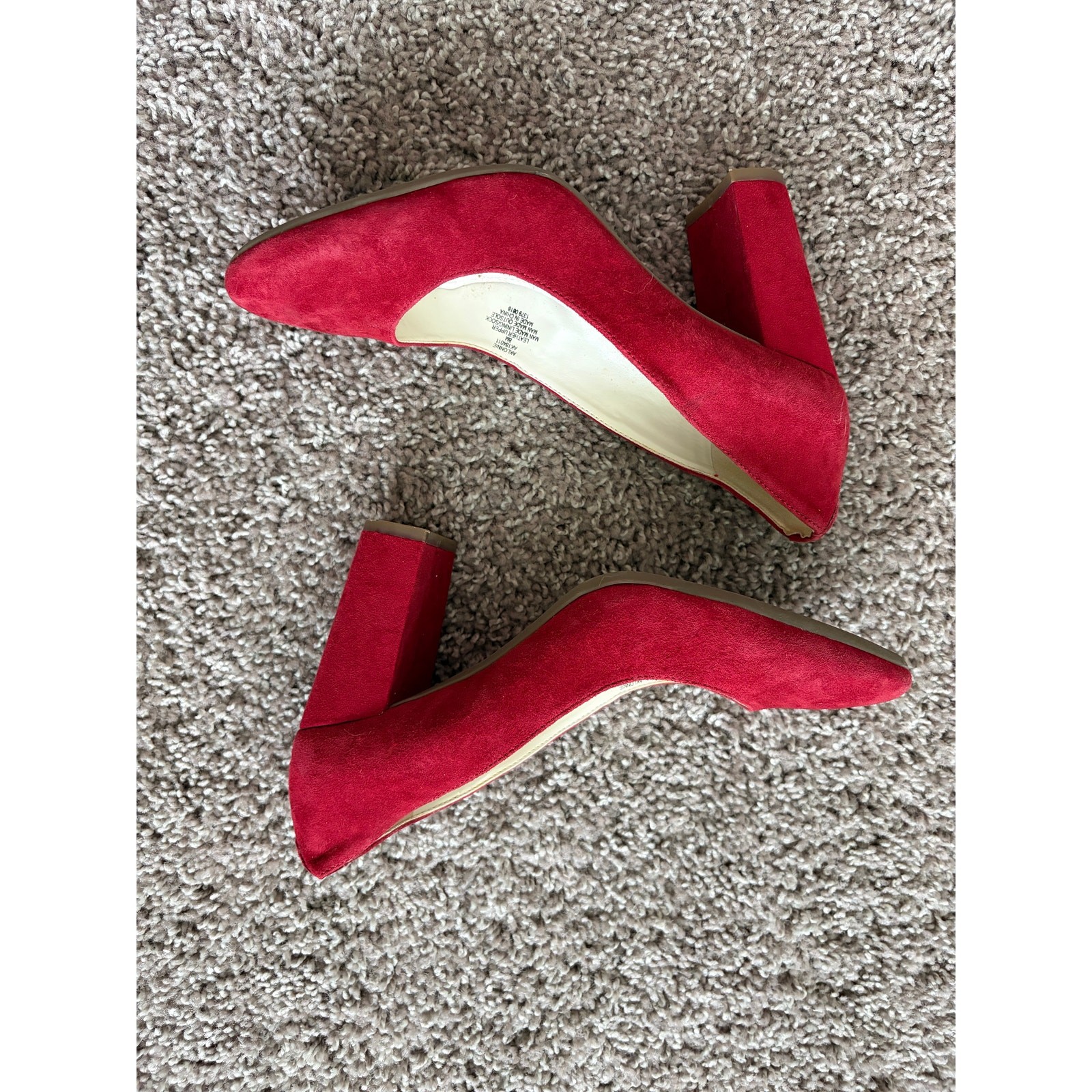 Anne Klein iFlex Red Suede Block Heel Pumps – Women’s Size 8.5