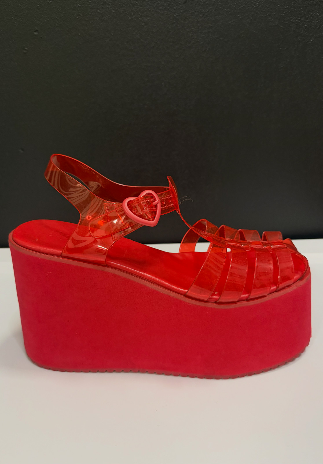 Cherry Sugar Rush Red Foam Platform Jelly Sandals Sugar Thrillz Dolls Kill Y2K