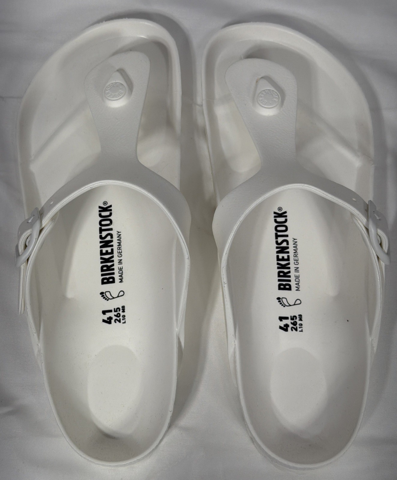 Birkenstock Gizeh EVA Water Friendly White Sandal EU SZ 41 US Womens 10 – Mens 8
